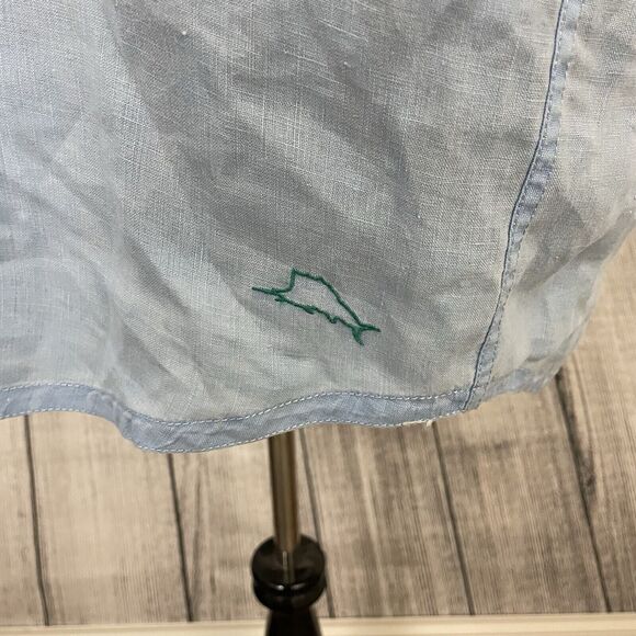 Tommy Bahama Men's Large Light Blue Linen Long Sleeve Button-Front Shirt - Picture 9 of 9